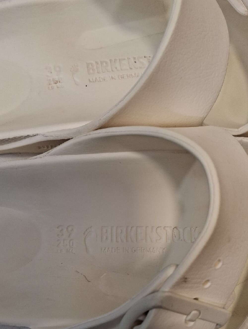 Birkenstock Women's White Synthetic Double-Strap Buckle Sandals. - Picture 7 of 13